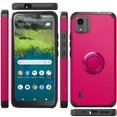 thumbnail image 3 of For Nokia C110 Tough Strong  Hybrid With Ring Stand Case Cover - Hot Pink, 3 of 10