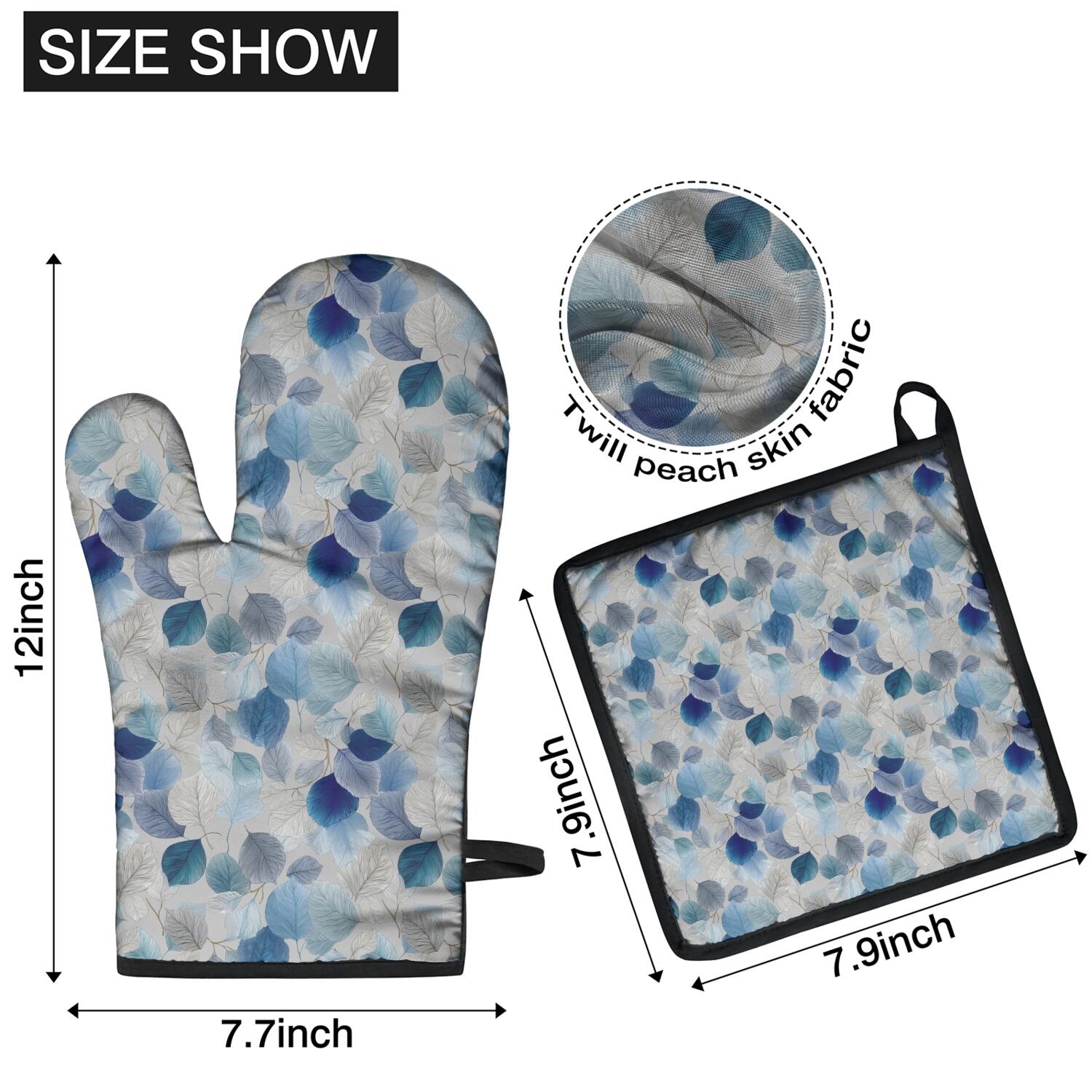 Oven Mitts and Pot Holders Set Of 4, Heat Resistant Kitchen Gloves with Non-Slip Grip, Hanging Loop, Soft Cotton Lining for Baking, Cooking, Grilling, Barbecue