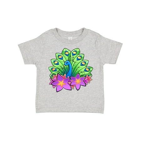 

Inktastic Peacock and Flowers Gift Toddler Boy or Toddler Girl T-Shirt