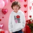 thumbnail image 2 of RXMEKW Heart Print Full-Zip Hooded Sweatshirt for Boys And Girls In Medium And Large With Pockets, 2 of 8