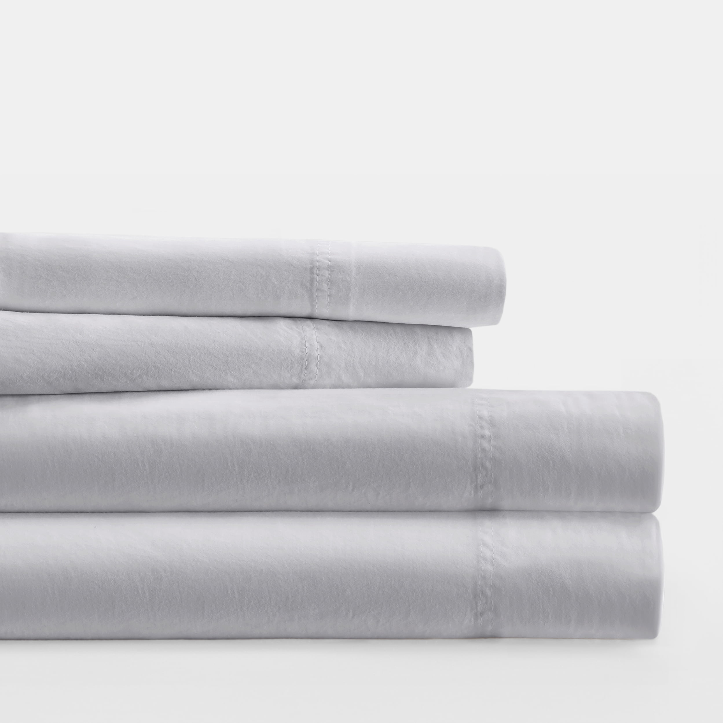 Noble Linens 300 Thread Count 4 Piece Cotton Sheet Set in Light Gray, King
