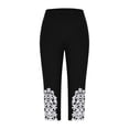 thumbnail image 6 of MLQIDK Pedal Pushers for Women Yoga Capri Pants Knee Length Trendy Summer High Waisted Knee Length Leggings Dressy Casual Yoga Capris with Pockets Black M, 6 of 6