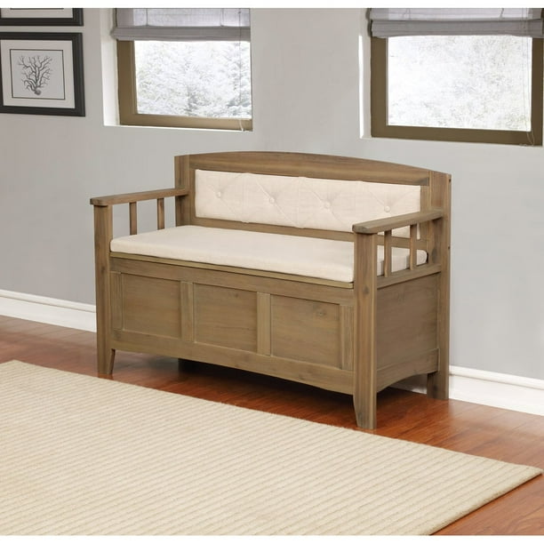 Linon Brittani Padded Storage Bench Walmart Com Walmart Com