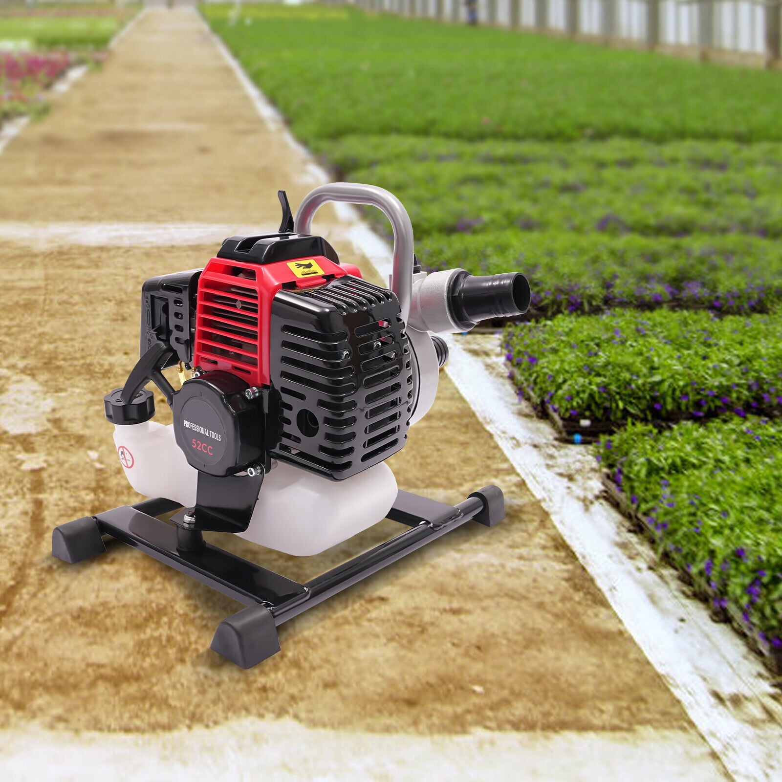 1.7KW 2Stroke Water Pump 52CC Gasoline Water Transfer Pump Single-cylinder 95dB for Pumping and Irrigation