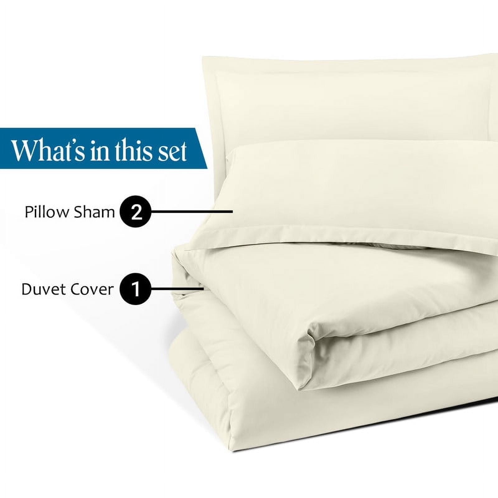 Super King Duvet Cover Set – 3-Piece Ultra-Soft 100% Microfiber Bedding, Beige Solid – Zipper Closure Comforter Cover with 2 Matching Shams