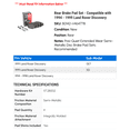 thumbnail image 2 of Rear Brake Pad Set - Compatible with 1994 - 1999 Land Rover Discovery 1995 1996 1997 1998, 2 of 2