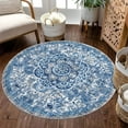 thumbnail image 3 of Findosom 5.25'Round Area Rug,Non Slip Washable Round Rug Boho Area Rug for Living Room,Bedroom,Home Decor,Office,Dining Room,Gray, 3 of 9