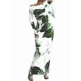 thumbnail image 2 of Women'S Bodycon Maxi Dress Fall Spring Fashion Long Sleeve Floral Print Tight Fitted Party Club Ruched Dresses Green XL, 2 of 7