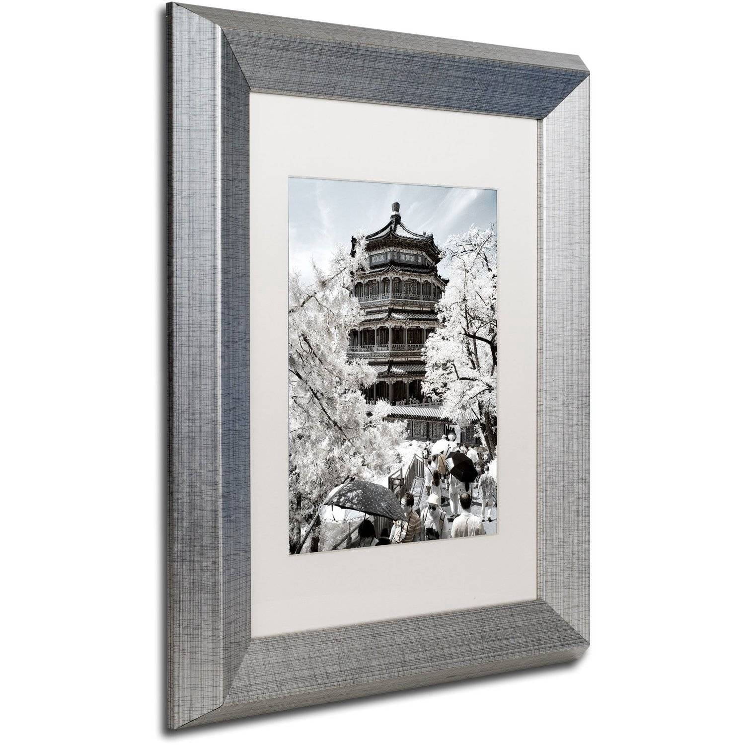 Trademark Fine Art "White Temple" Canvas Art by Philippe Hugonnard, White Matte, Silver Frame