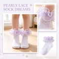 thumbnail image 6 of Girls Socks Lace Ruffle Frilly Toddler Dress Sock Plaid Bow Turn Cuff Soft Cotton Breathable Cute Princess Socks*1pc, 6 of 6