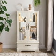 thumbnail image 2 of Lighted Glass Cabinet Vintage Style Adjustable Glass Shelves Storage Drawer Home Decor Display Case, 2 of 15