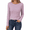 Pink, variant on Dpjklzsn Women's Ribbed Stripe Long Sleeve Top, Crew Neck Knit Casual Shirt