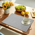thumbnail image 5 of Placemats Set of 6, Grey Linen Texture Place Mats Farmhouse Solid Color Tablemats Washable Placemat Table Decoration for Kitchen Table Dinner Party Home Decor Indoor Outdoor 13x19 Inch, 5 of 9