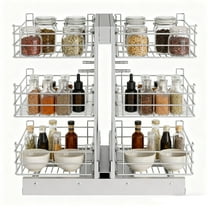 Min Opening 13" Blind Corner Cabinet Pull Out, w 26.8" d 17.9" h23.6 Cabinet Pull Out Shelves Slide Out, 3 Tier 6 Shelf Blind Cabinet Pull Out Organizer for Kitchen