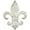 White Floral Fleur De Lis Arched 25" x 1" x 30", variant on DecMode Bronze Metal Suspended Fleur De Lis Wall Decor with Scrollwork Hanger