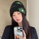 thumbnail image 4 of Gorros bonitos para niñas, gorros para mujer, gorros estampados de lana, gorros de punto cálidos con protección para las orejas, gorros de lana tejidos con flores, 4 of 5