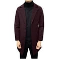thumbnail image 2 of Miluxas Mens Trench Coat Collar Single Breasted Peacoat Winter Overcoat, 2 of 6