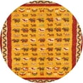 thumbnail image 1 of Ahgly Company Machine Washable Indoor Round Contemporary Beer Orange Area Rugs, 7' Round, 1 of 7