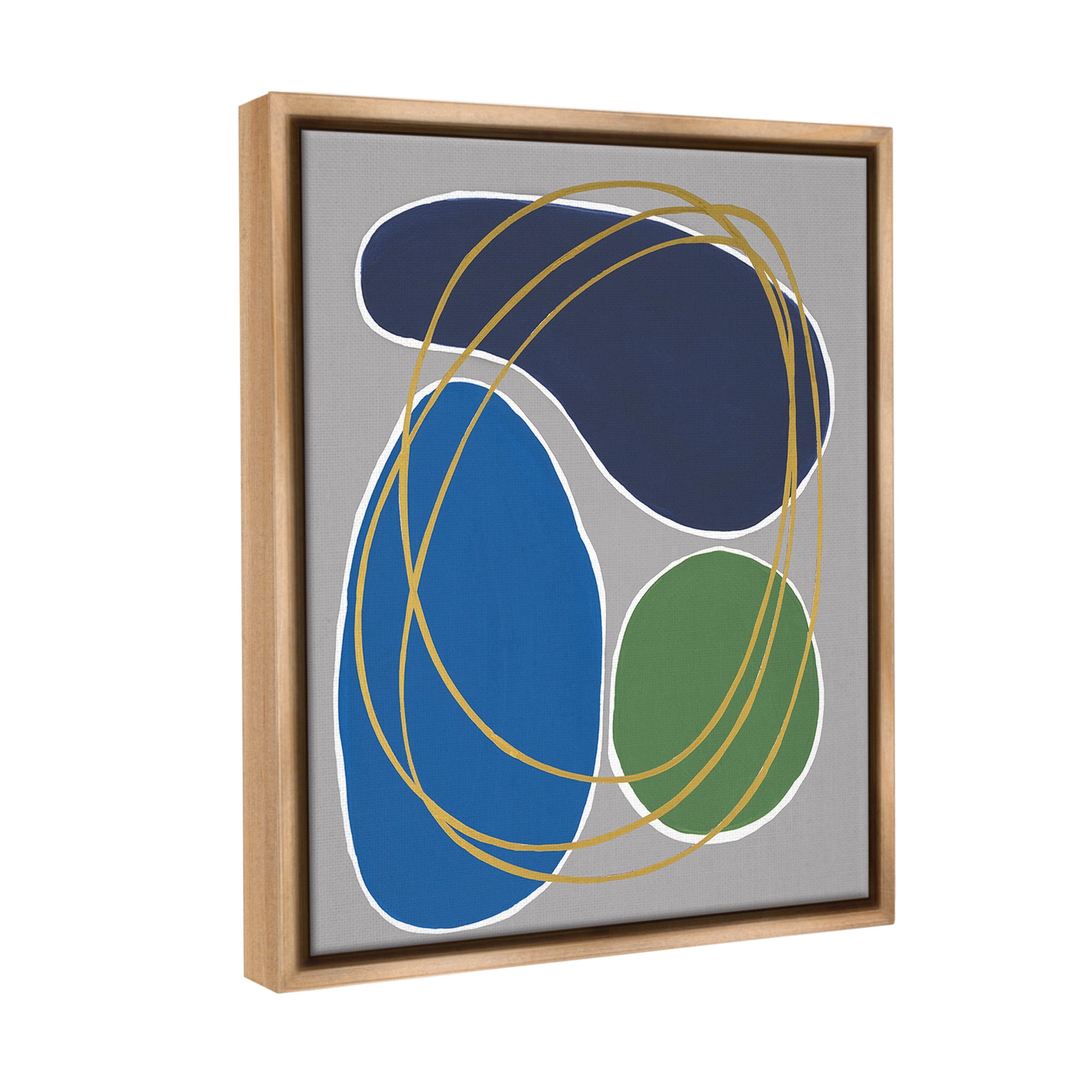Stupell Industries Abstract Oblong Shapes Abstract Painting Brown Floater Framed Canvas Art Print Wall Art, 17 x 21