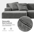 thumbnail image 4 of 111" Modern L-Shaped Sectional Modular Sofa with Chaise Lounge Fabric Upholstery Couch for Living Room & Apartment, No Assembly Required, Gray, 4 of 9