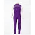 thumbnail image 3 of CHICTRY Girls Sleeveless Figure Skating Costume Ballet Dance Gymnastics Leotard Shiny Rhinestone Jumpsuit Purple 16, 3 of 7