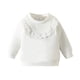 thumbnail image 1 of Gibobby Sudadera playera de manga larga con cuello redondoCamiseta de manga larga con volantes para niñas pequeñas(Blanco, 3-6 Meses), 1 of 5