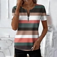thumbnail image 3 of Craaazy Womens Casual Short Sleeve Sweatshirt with Half Zipper Placket and Solid & Graphic Prints for Summer Daily Wear Gift, 3 of 6