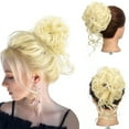 thumbnail image 1 of Dylanm Women Bleach Blonde Hair Buns, Curly Wavy Ponytail Hair Scrunchies, Hair Extensions Wrap Messy Hair Bun, 1 of 6