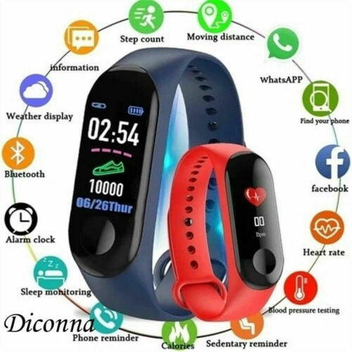 Smart Band Watch Bracelet Fitness Tracker Blood Pressure HeartRate M3PLUS Walmart