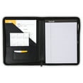 thumbnail image 2 of Samsill Contrast Stitch Leather Zipper Padfolio, 8.5"x11" Writing Pad Included, Black, 2 of 6