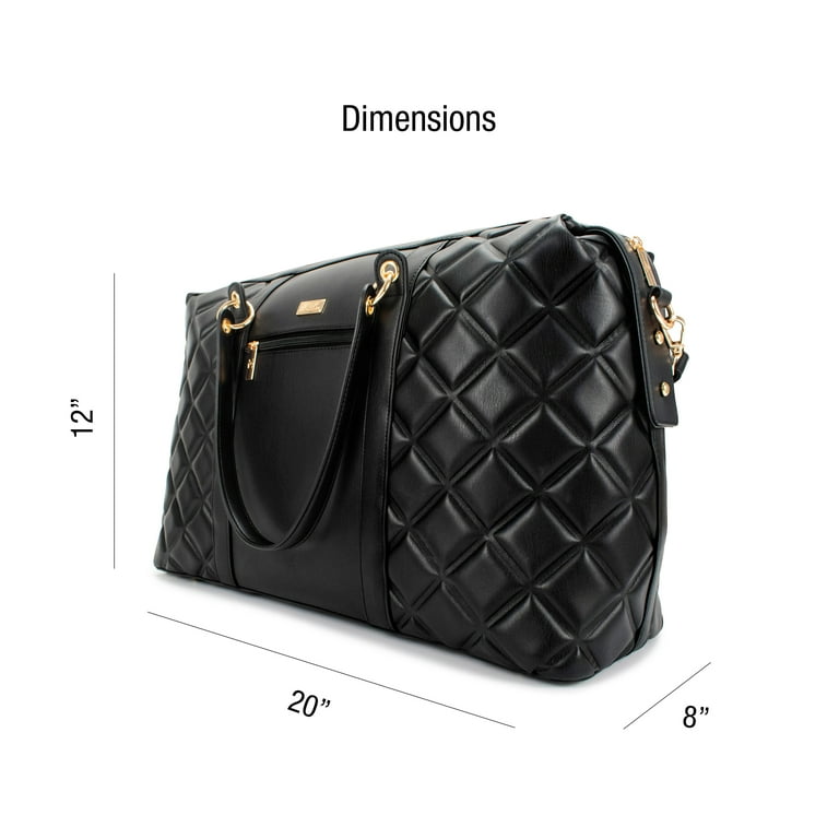 Badgley Mischka Women's Quilted Travel Tote Weekender Duffle Bag Badgley Mischka Women's Quilted Travel Tote Weekender Duffle Bag