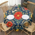 thumbnail image 3 of Pioneer Flower Round Tablecloth 60" X 60",Wrinkle Wipeable Table Cloth for Kitchen Dining Room Picnic Patio Party, 3 of 6