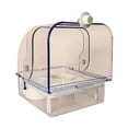 thumbnail image 1 of Baño para pájaros, bañera para loros, cuenco de agua, bandeja de comida antifugas, ducha para pájaros, periquitos, canarios, pinzones., 1 of 8