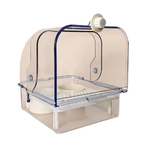 Baño para pájaros, bañera para loros, cuenco de agua, bandeja de comida antifugas, ducha para pájaros, periquitos, canarios, pinzones.