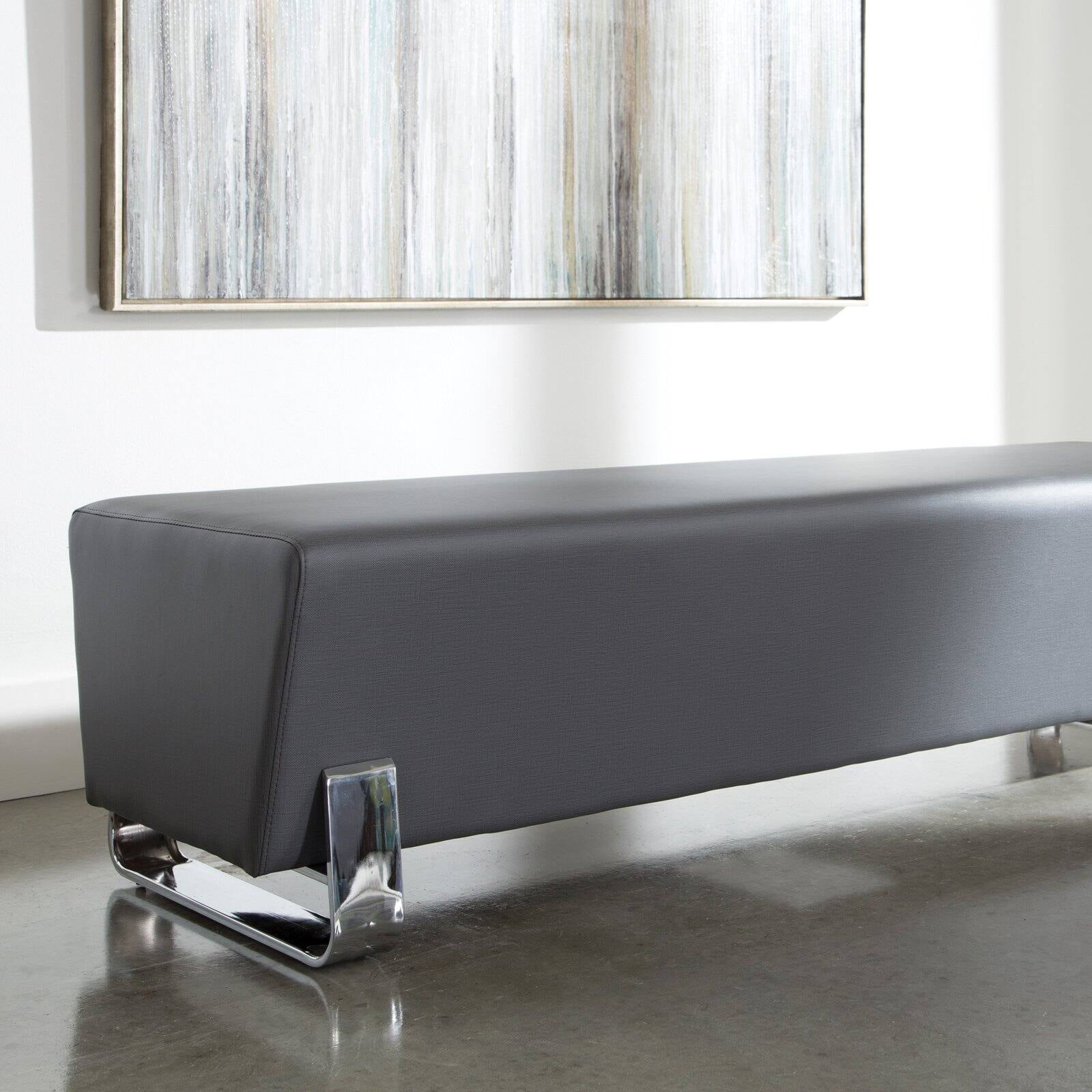 OFM 4003C-MDN Axis Series Triple Bench With Chrome Frame,