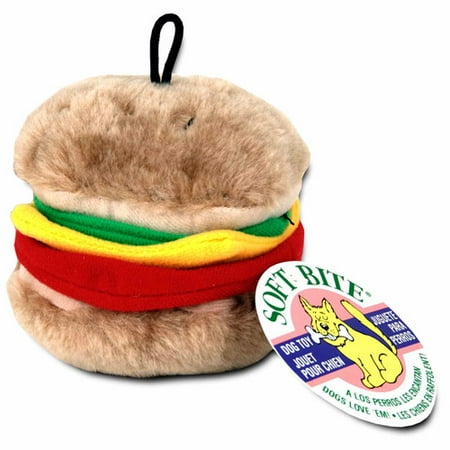 Aspen Pet Soft Bite Hamburger Dog Toy, Medium