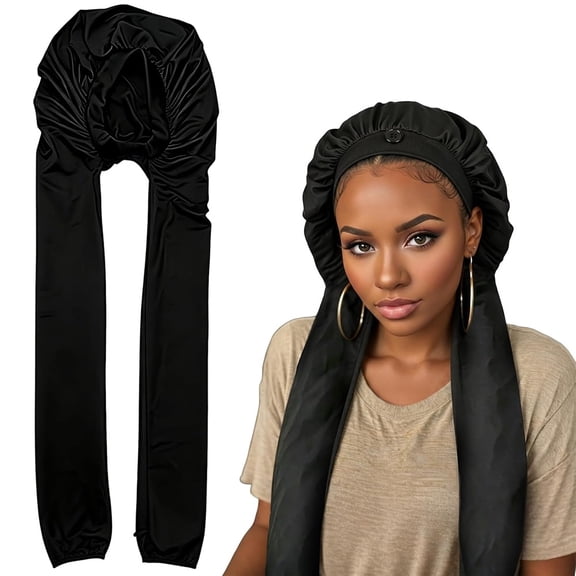Long Hair Bonnet for Sleeping,Bonnet for Braids, 2 in 1 Braid Bonnet for Women, Soft Breathable Hair Bonnet for Long Hair, No Slip Comfortable Fit for Braids, Curls & Locs