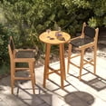 thumbnail image 2 of Costway 1 PCS 30" Teak Wood Bar Chair with Backrest & Footrest Bar Height Chair for Deck, 2 of 8