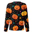 thumbnail image 3 of WTOBBY Women's Halloween Printed Workwear Jacket Tops Long Sleeve Standing Collar Single Breasted Style - Ideal for Nurse Uniform and Fashion Outerwear Daily Wear,Orange 5XL, 3 of 5