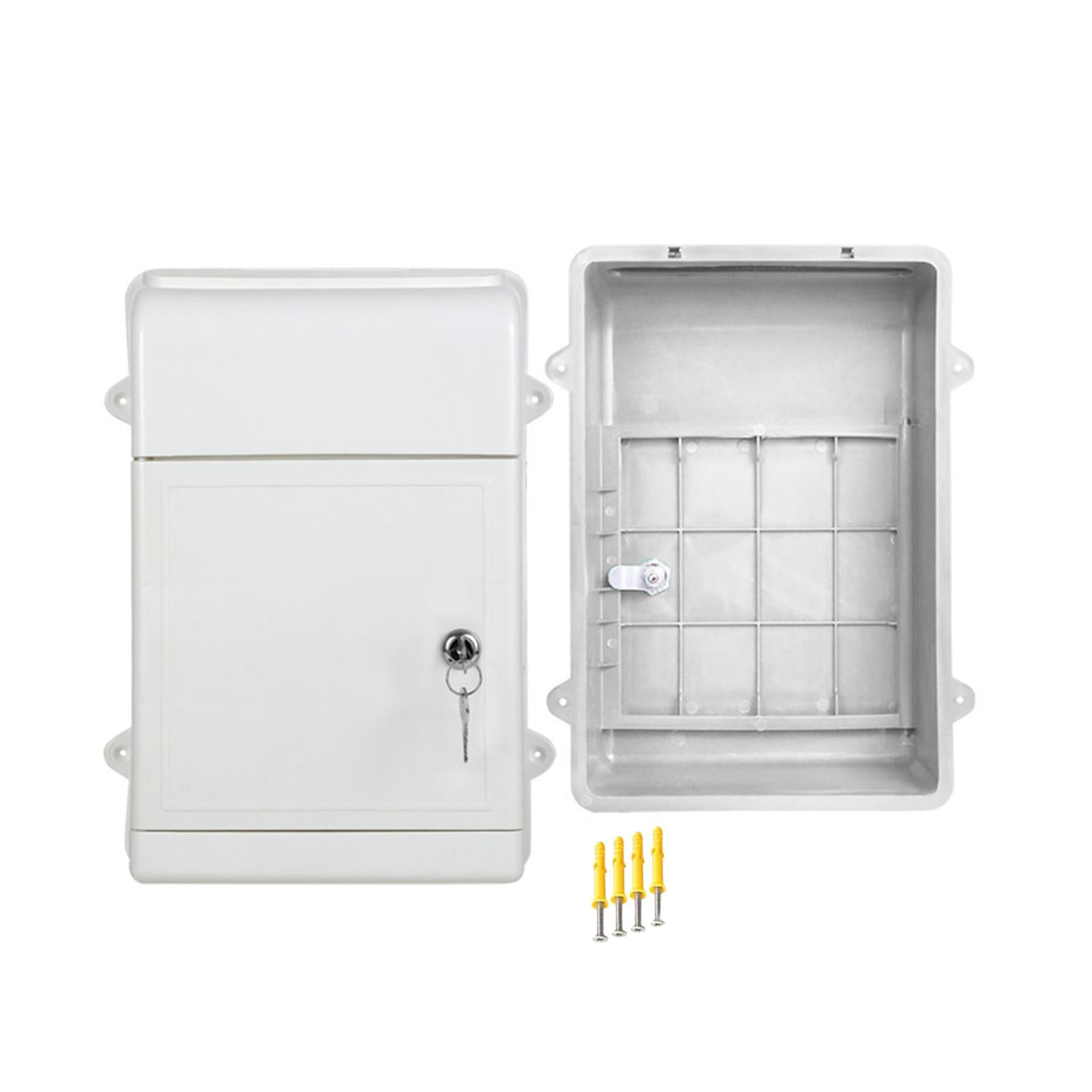 Baoblaze Wall Mount Mailbox Back Hollow Letter Box for Office Building Outdoor Street White