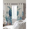 thumbnail image 3 of Summer Marine Life Blackout Curtains for Bedroom Living Room, Ocean Sea Turtle Starfish Coral Vintage 84 In Long Thermal Insulated Room Darkening Drapes Grommet Window Treatments, 42 x 84 In, 3 of 9