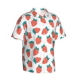 thumbnail image 3 of Xecao Strawberries print Hawaiian shirt - a stylish short-sleeve button-down for men, perfect for casual beach and tropical outings., 3 of 9