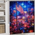 thumbnail image 5 of Independence Day Of The United States Flag Bathroom Sets with Shower Curtain And Rugs, Incl with 12 Hooks，Toilet Lid Oval Rug, 5 of 8