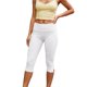 thumbnail image 1 of Pantalones capri de mujer con bajo dividido, cintura plegable, color liso, corte ajustado, estilo cropped., 1 of 8