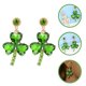 thumbnail image 5 of 1 par de pendientes colgantes de trébol para el Día de San Patricio, con diamantes de imitación, tréboles festivos, suerte, divertidos pendientes colgantes irlandeses, joyería para mujer., 5 of 5