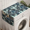 thumbnail image 1 of Philodendron Washing Machine Organizer, Detailed Tropical Flower Arrangements Striped Leafy Silhouettes, Anti-slip Fabric Top Cover for Washer and Dryer, Pale Blue and Multicolor, by Ambesonne, 1 of 1