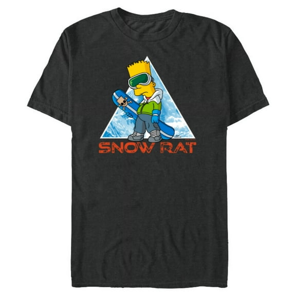 The Simpsons Bart Simpson Snowboarding Snow Rat - Short Sleeve Blended T-Shirt for Adults - Customized-Dark Heather
