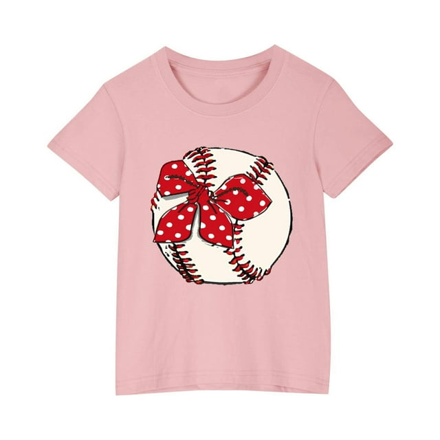T-shirt en Coton pour Garçons Filles Tout-Petits Enfants Col Rond Manches Courtes Imprimé Haut 1 Pce
