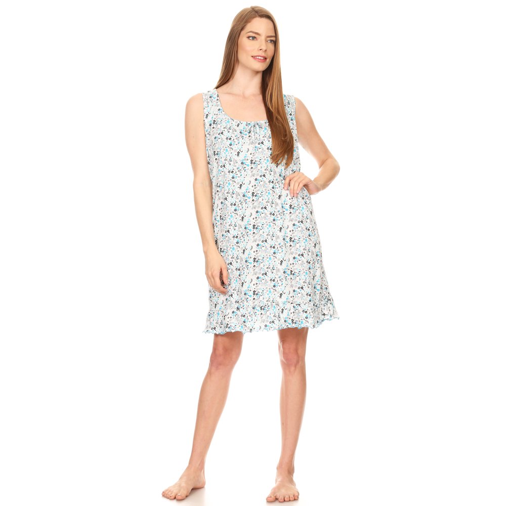Lati Fashion 901 Womens Nightgown Sleepwear Pajamas Woman Sleeveless Sleep Dress Nightshirt