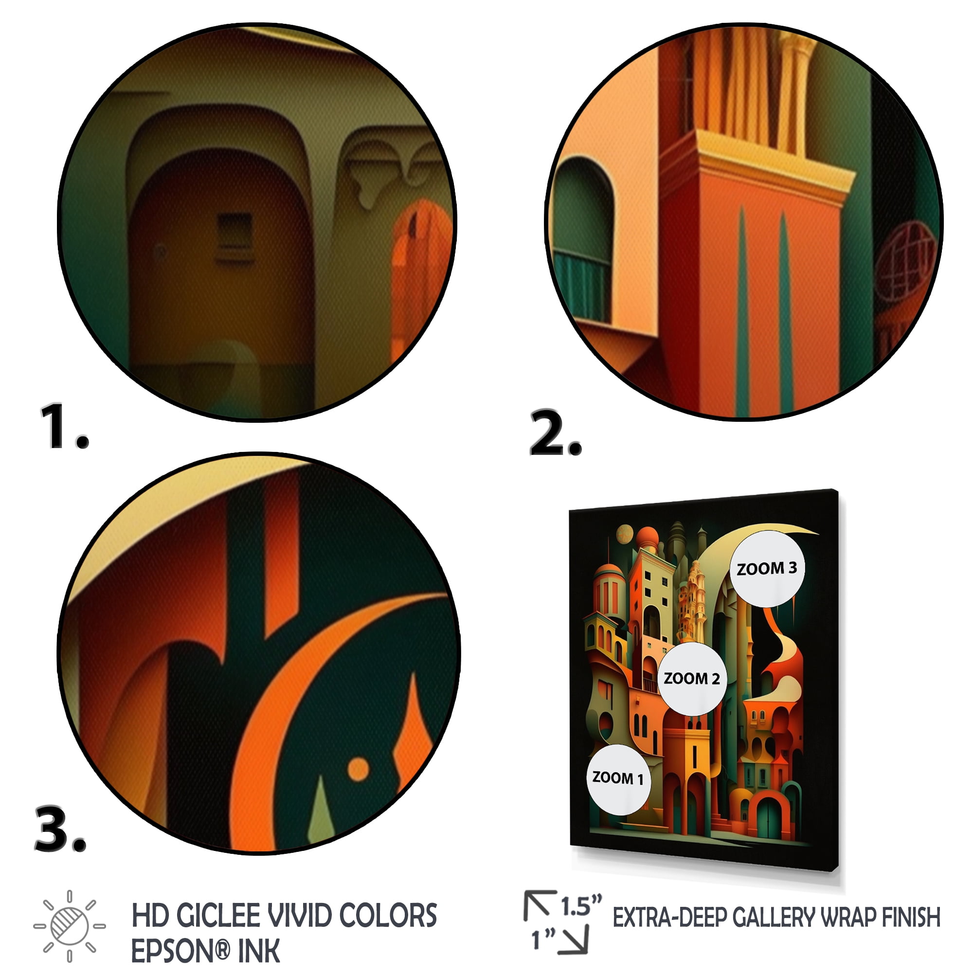 Designart Geometric Graffiti IV Canvas Wall Art